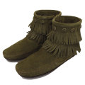 正規取扱店 MINNETONKA(ミネトンカ) Double Fringe Side Zip Boot(ダブルフリンジサイドジップブーツ) #695F LODEN レディース MT356