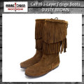 正規取扱店 MINNETONKA(ミネトンカ)Calf Hi 2-Layer Fringe(カーフハイ2レイヤーフリンジ)#1688 DUSTY BROWN SUEDE レディース MT177