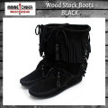 正規取扱店 MINNETONKA(ミネトンカ)Wood Stock Fringe(ウッドストックフリンジ)#1669 BLACK SUEDE レディース MT181