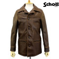 正規取扱店 SCHOTT(ショット) 533US LEATHER CAR COAT(レザーカーコート) BROWN