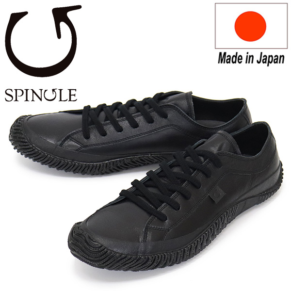 正規取扱店 SPINGLE (スピングル) SP-110 カンガルーレザースニーカー 日本製 145 Black/Black SP027