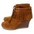 正規取扱店 MINNETONKA(ミネトンカ) Lace-up Fringe Ankle Wedge Boot(ウェッジブーツ) #84022 BROWN レディース MT242