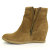正規取扱店 MINNETONKA(ミネトンカ) Side Zip Hidden Wedge(サイドジップヒドゥンウェッジブーツ) #84063 DUSTY BROWN レディース MT376