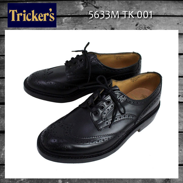 正規取扱店 Tricker's トリッカーズ 5633M COUNTRY BOURTON(カントリーバートン) ダブルレザーソール ブラックボックスカーフ TK001
