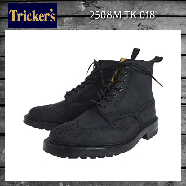正規取扱店 Tricker's トリッカーズ 2508M COUNTRY BROGUE(カントリーブローグ) コマンドソール ブラックワキシー TK018