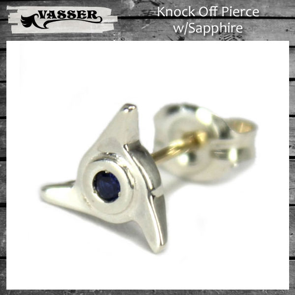 正規取扱 VASSER（バッサー） Knock Off Pierce w/Sapphire(ノックオフピアスw/サファイア)