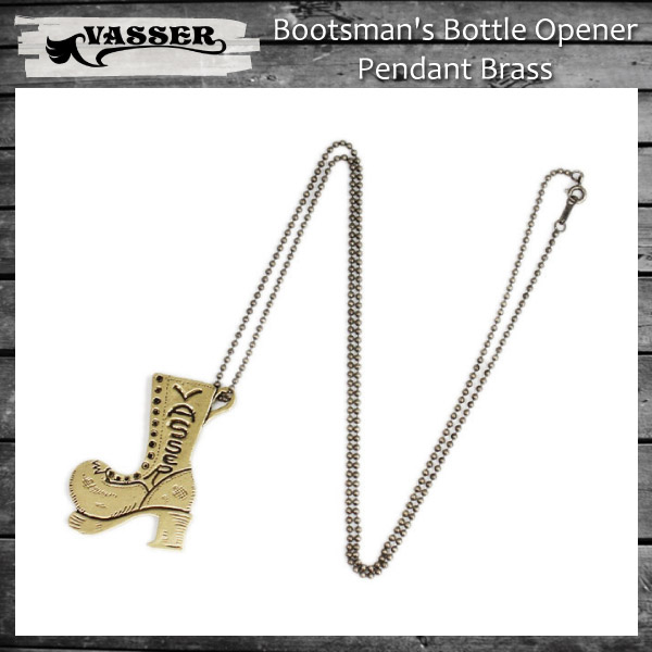正規取扱 VASSER（バッサー）Bootsman's Bottle Opener Pendant Brass(ブーツマンズボトルオープナーペンダント)w/Chain 70cm