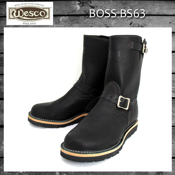 Wescoウエスコ　正規ディーラー Boss ボス Black ブラック, 9height, #4014sole, Nickle Buckle BS63