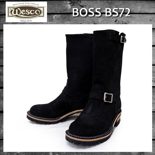 Wescoウエスコ 正規ディーラー Boss ボス Black Roughout,11height,#100sole,Nickel Bucles BS72