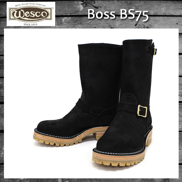 Wescoウエスコ 正規ディーラー Boss ボス Black Roughout, 10height, #100HoneySole, Brass Bucles BS75