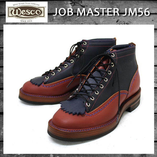 正規 Wescoウエスコ Jobmasterジョブマスター RedWood & Navy Leather，Lace to Toe，6height，#430 Sole，MP Toe JM56