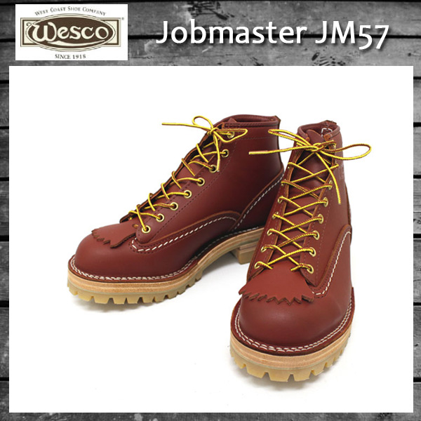 正規 Wescoウエスコ Jobmasterジョブマスター RedWood Leather，Lace to Toe，6height，#100HoneySole，Boss Toe JM57