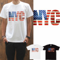 半袖 Tシャツメンズ【星条旗 NYC/prd067】星柄 アメリカ国旗 【Tシャツパラダイス・2p5000円送無】おもしろT【メール便送料無料】通販 ロゴ シンプル