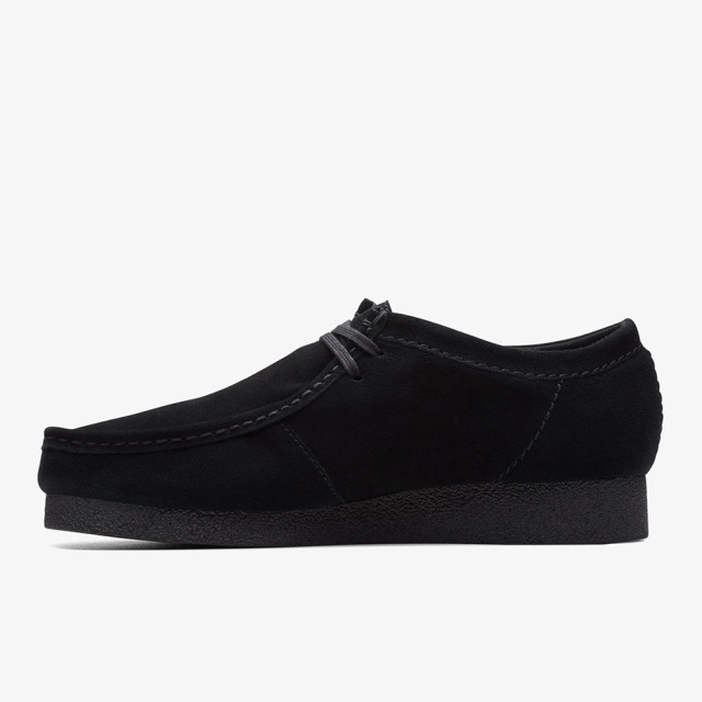 クラークス ワラビーエヴォウォータープルーフ Clarks WallabeeEVO WP ブラックスエード シューズ 26177833