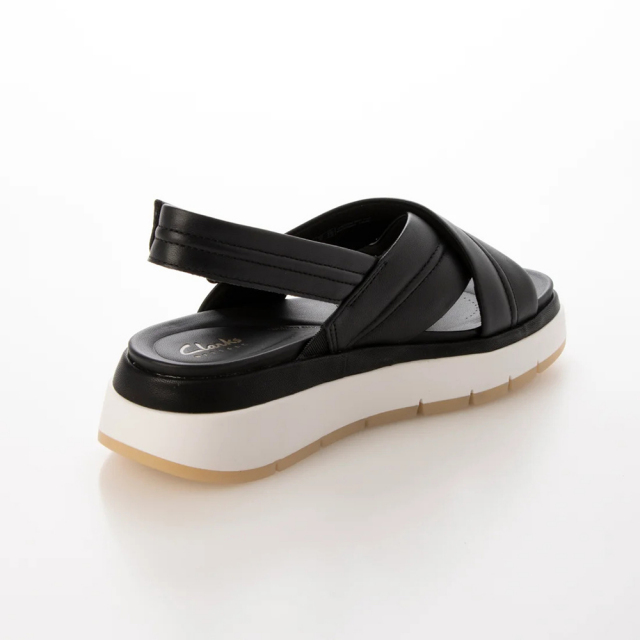 【新品】クラークス Clarks クロス バックバックル 本革 サンダル 黒6 Clarks クラークス レザーサンダル メンズ 26180879 26180881