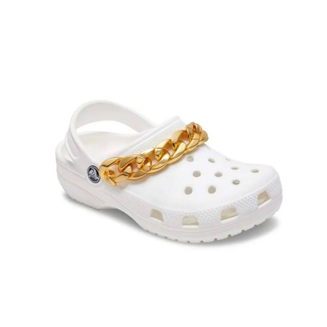 クロックス ジビッツ チャーム ゴールドキューバンストラップ