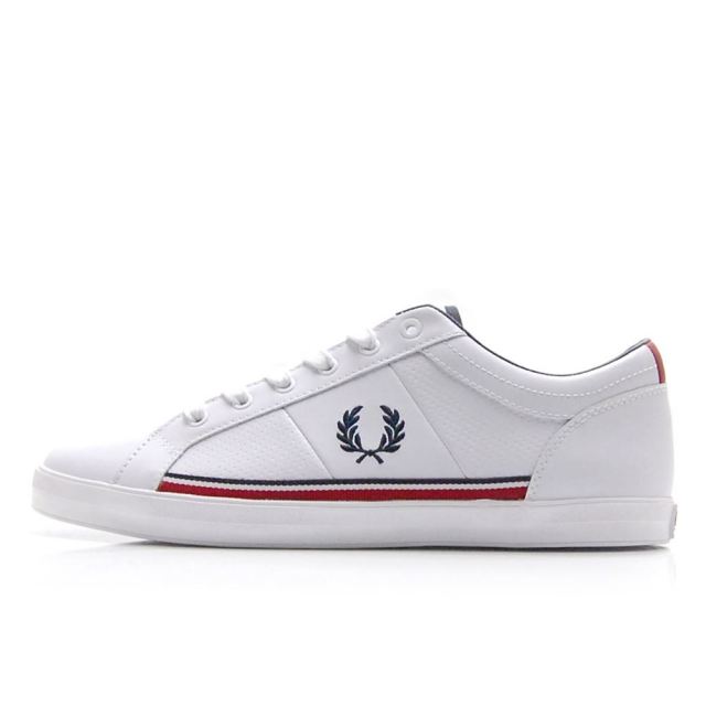 フレッドペリー Fredperry Baseline Perforated Leather White メンズ スニーカー 114 0