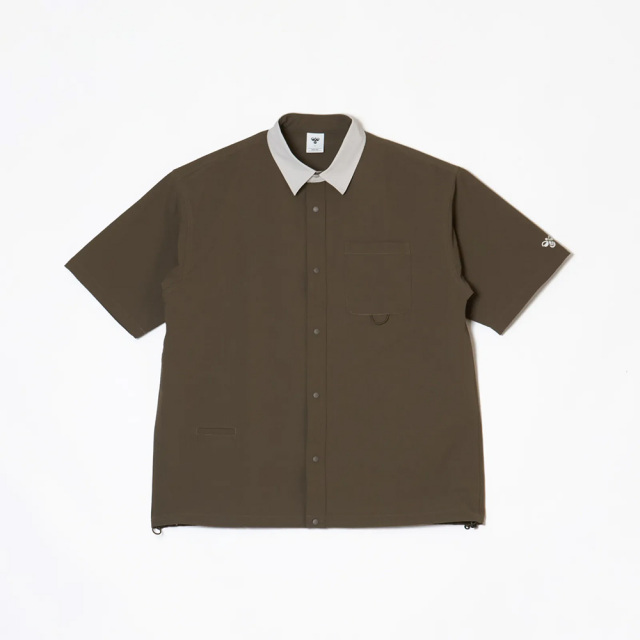 hummelヒュンメルPLAYSEERSUCKERS/SFULL-BUTTONSHIRTPLAYシアサッカー半袖フルボタンシャツHAW4237-591