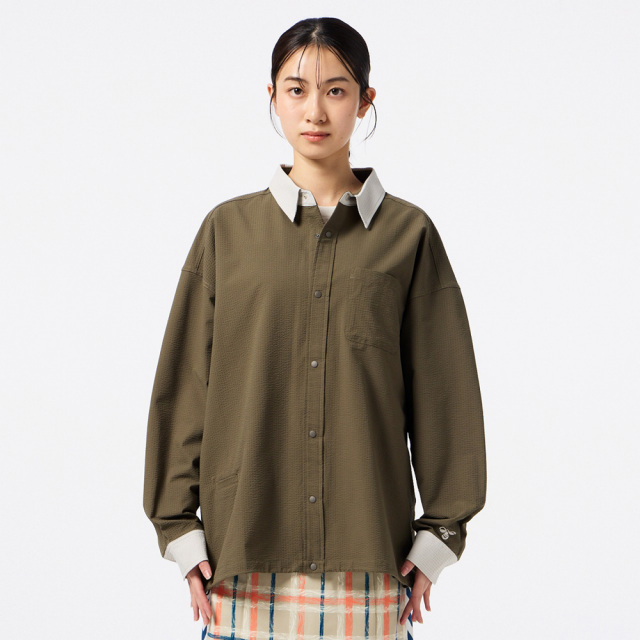 hummelヒュンメルPLAYSEERSUCKERL/SFULL-BUTTONSHIRTPLAYシアサッカー長袖フルボタンシャツHAW4238-591