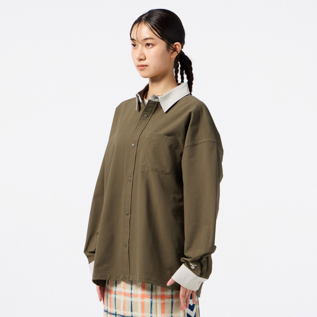 hummelヒュンメルPLAYSEERSUCKERL/SFULL-BUTTONSHIRTPLAYシアサッカー長袖フルボタンシャツHAW4238-591