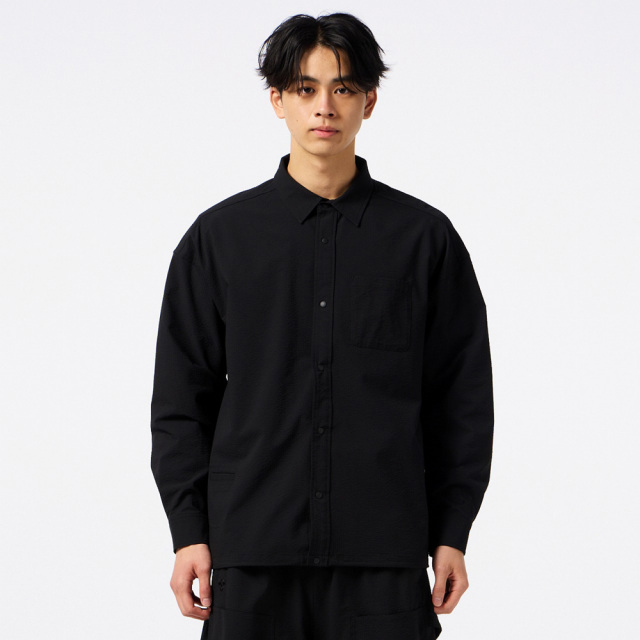 hummelヒュンメルPLAYSEERSUCKERL/SFULL-BUTTONSHIRTPLAYシアサッカー長袖フルボタンシャツHAW4238-90