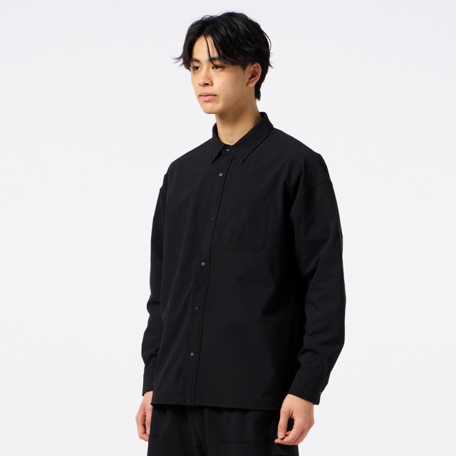 hummelヒュンメルPLAYSEERSUCKERL/SFULL-BUTTONSHIRTPLAYシアサッカー長袖フルボタンシャツHAW4238-90