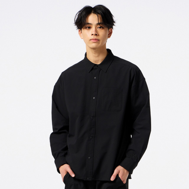 hummelヒュンメルPLAYSEERSUCKERL/SFULL-BUTTONSHIRTPLAYシアサッカー長袖フルボタンシャツHAW4238-90