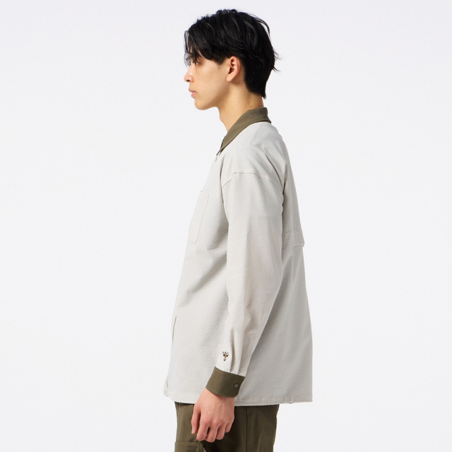 hummelヒュンメルPLAYSEERSUCKERL/SFULL-BUTTONSHIRTPLAYシアサッカー長袖フルボタンシャツHAW4238-951