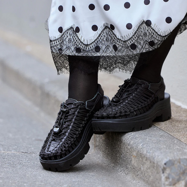 キーン ユニーク ピーエルティー KEEN UNEEK PLT BLACK SMOOTH LEA