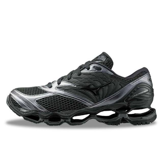 ミズノ MIZUNO WAVE PROPHECY LS ブラック×ブラック×メタリックグレー
