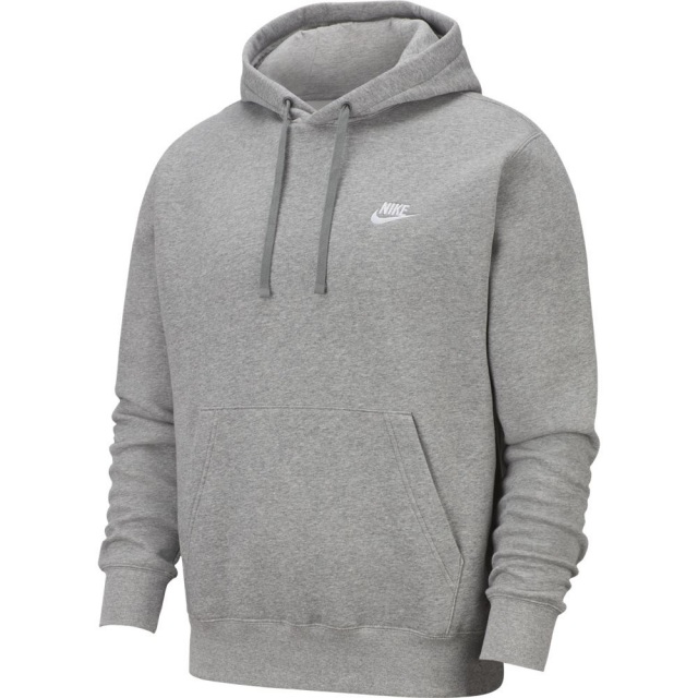 ナイキ クラブ フリース プルオーバー パーカー Nike ダークグレーヘザー マットシルバー ホワイト メンズ スウェット Bv2655 063