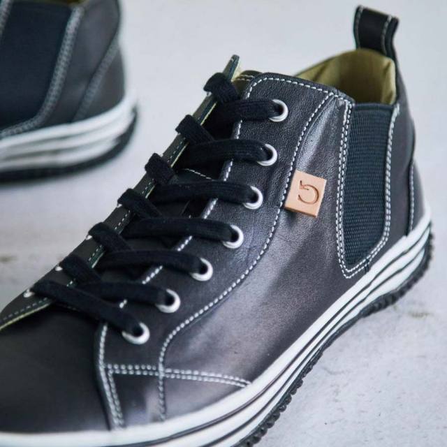 スピングルSPINGLESP-442BlackメンズレディーススニーカーレザーサイドゴアSP442-BLK