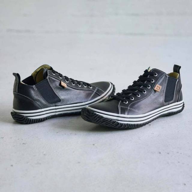 スピングルSPINGLESP-442BlackメンズレディーススニーカーレザーサイドゴアSP442-BLK