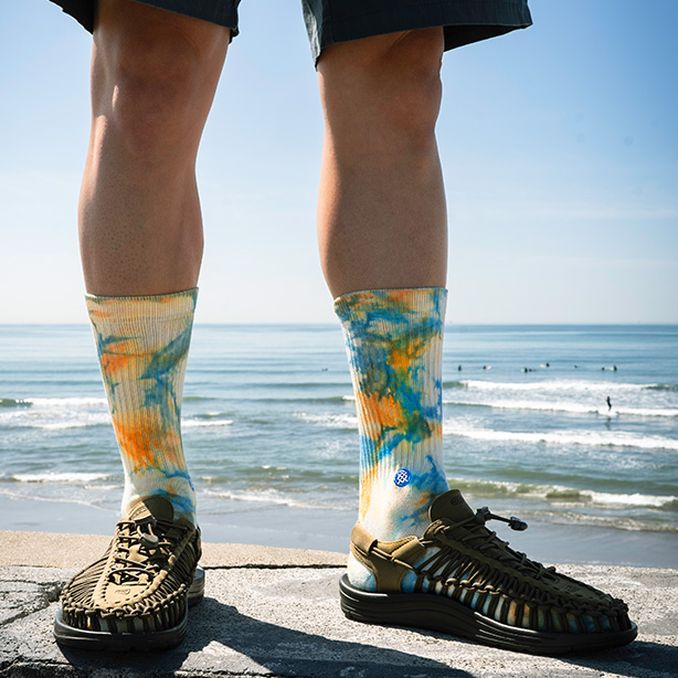 スタンス スポッティ ダイ クルー STANCE SPOTTY DYE CREW MANGO