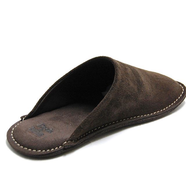 Reela Yamato Tokorotani リーラ ヤマトトコロタニ 本革 ベロア レザー ルームシューズ ダークブラウン YMS203-DBR YLS213-DBR