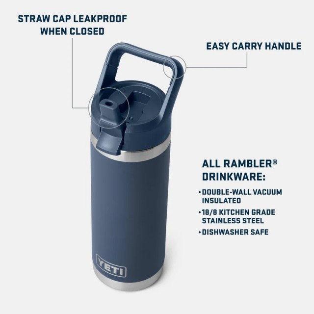 YETI  イエティ RAMBLER 18 OZ WATER BOTTLE WITH STRAW CAP 21071502325 TROPICAL PINK