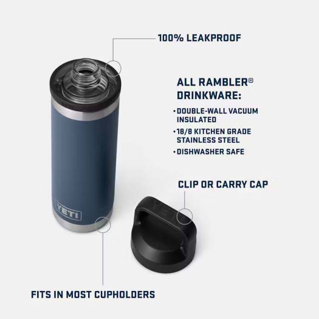 イエティ YETI RAMBLER 18 OZ WATER BOTTLE WITH CHUG CAP BLACK STONE