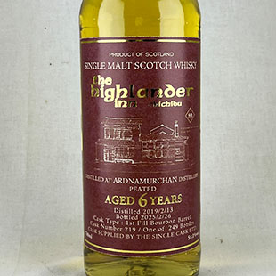 アードナムルッカン6年2019　ピーテッド　1stフィルバーボンバレル　#219　For Highlander inn Chichibu