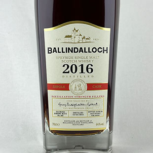 バリンダロッホ9年2016　オロロソシェリーバット　ディスティレーションストレングスフィリング
