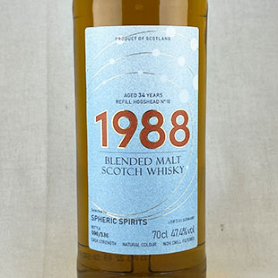 ブレンデッドモルト34年1988　リフィルホグスヘッド　Spheric Spirits　47.4％