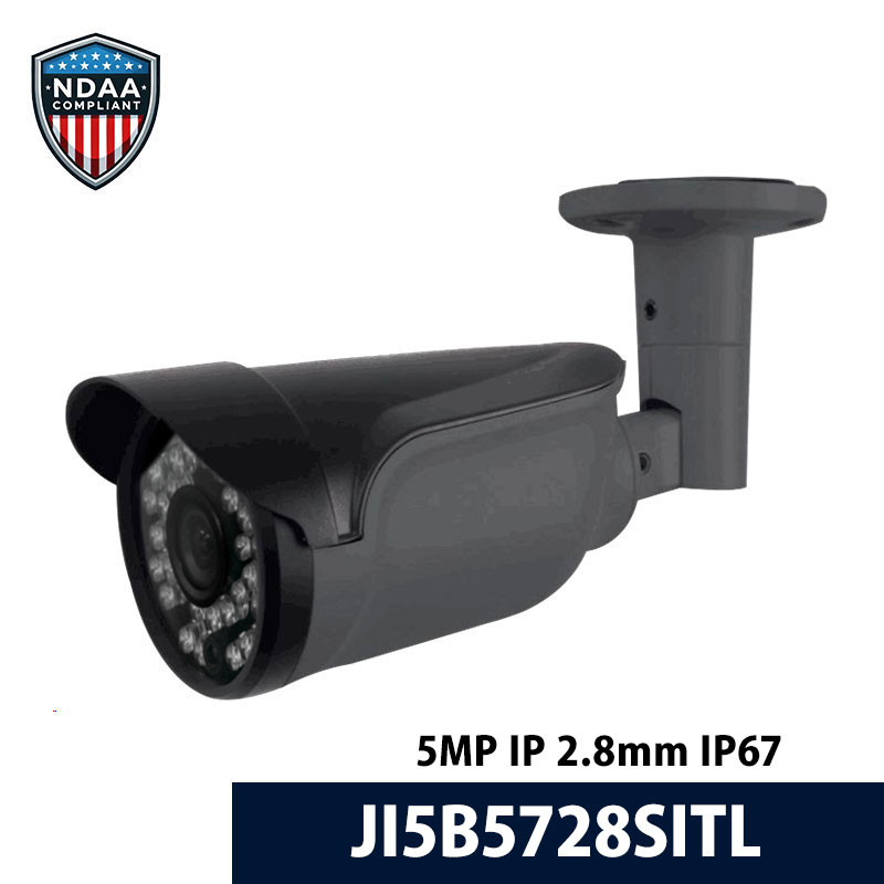 【NDAA準拠】5MP IP 屋外バレットカメラ  2.8mm JI5B5728SITL 顔認証