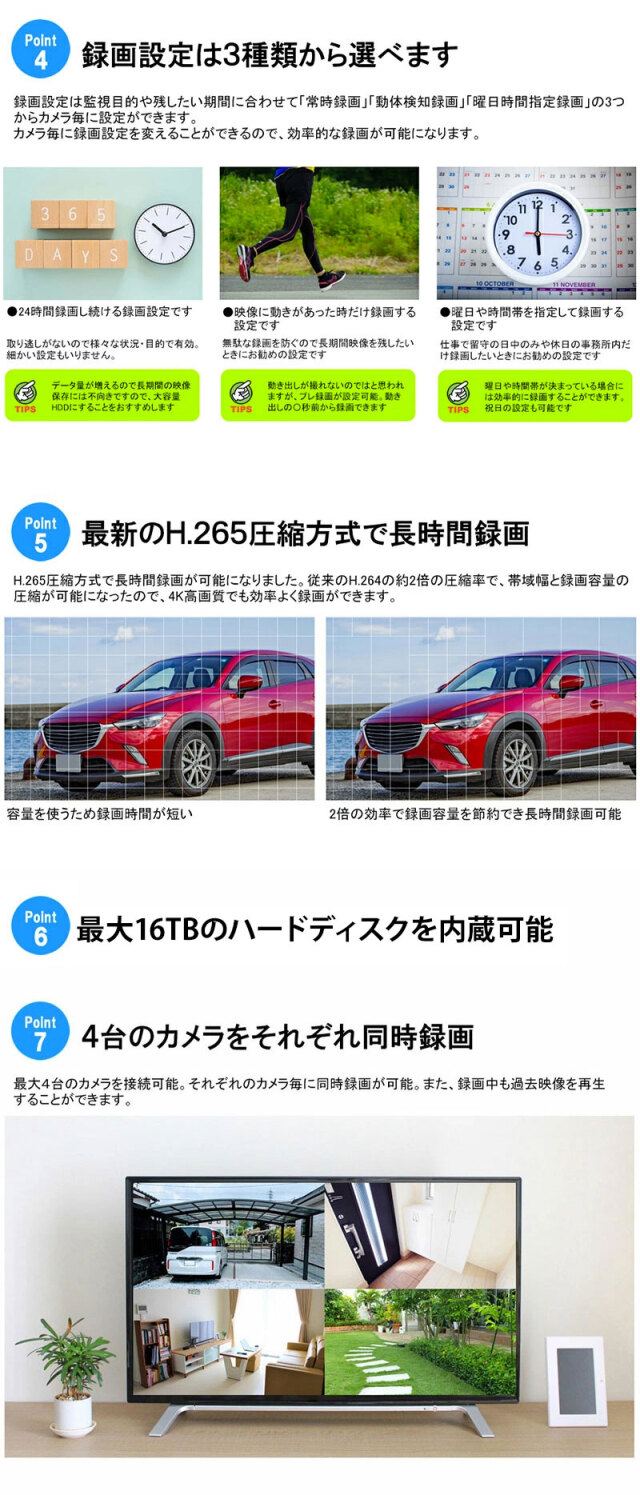 防犯カメラ 屋内屋外 アナログ カメラ1〜4台セット DAHUA