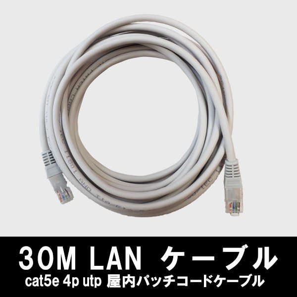 CAT5E 4P UTP 屋内パッチコードケーブル LANケーブル 30M