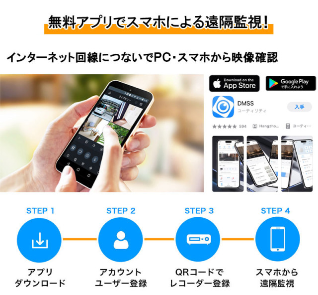 Dahua(ダーファ) 防犯カメラ用録画機 DVR XVR5104H-I3-4P 送料無料