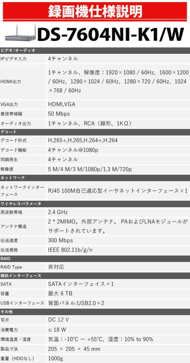 防犯カメラ ワイヤレス 屋内屋外 マイク内蔵 243万画素 1~4台セット