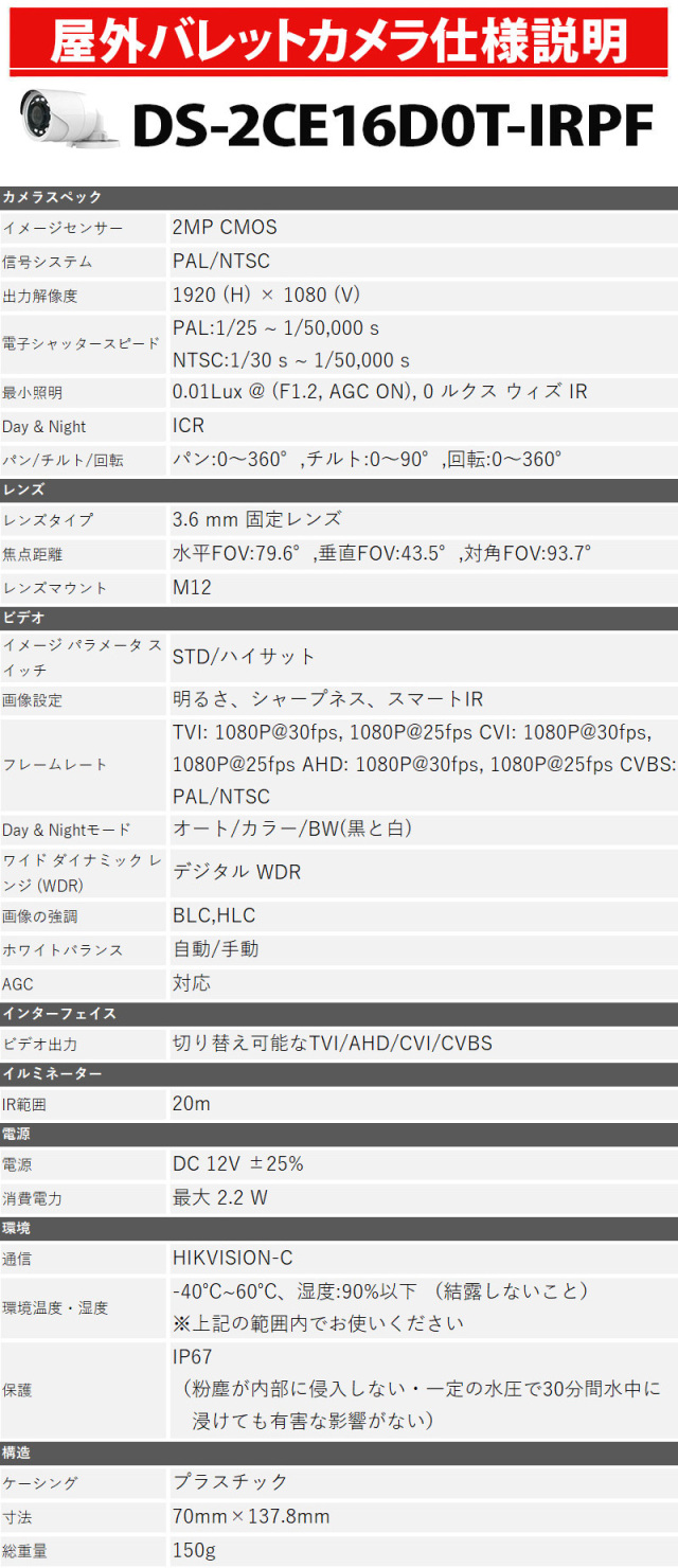 3年長期保証（HDD 1年保証） 世界のHIKVISION(ハイクビジョン）防犯