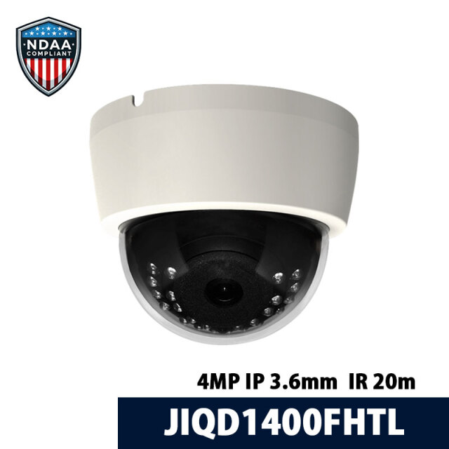 【NDAA準拠】4MP IP 屋内ドームカメラ 3.6mm JIQD1400FHTL