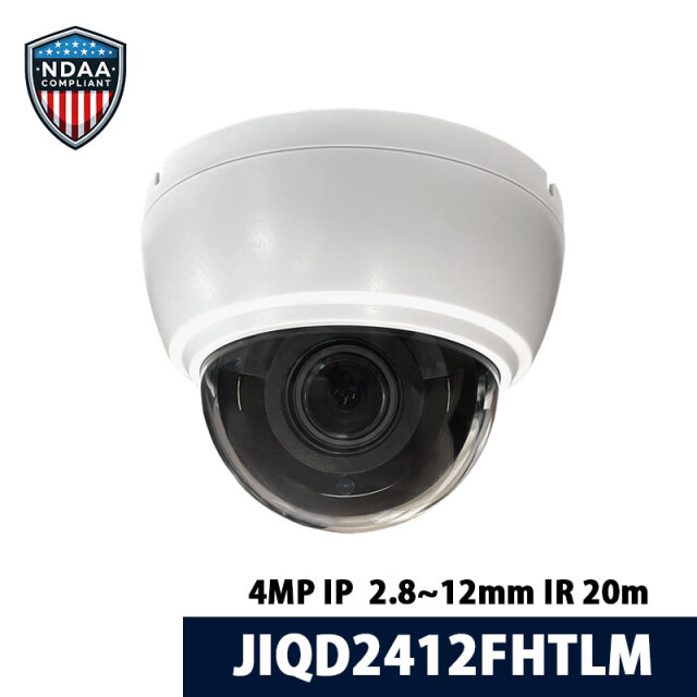 【NDAA準拠】4MP IP 屋内ドームカメラ  2.8～12mm JIQD2412FHTLM