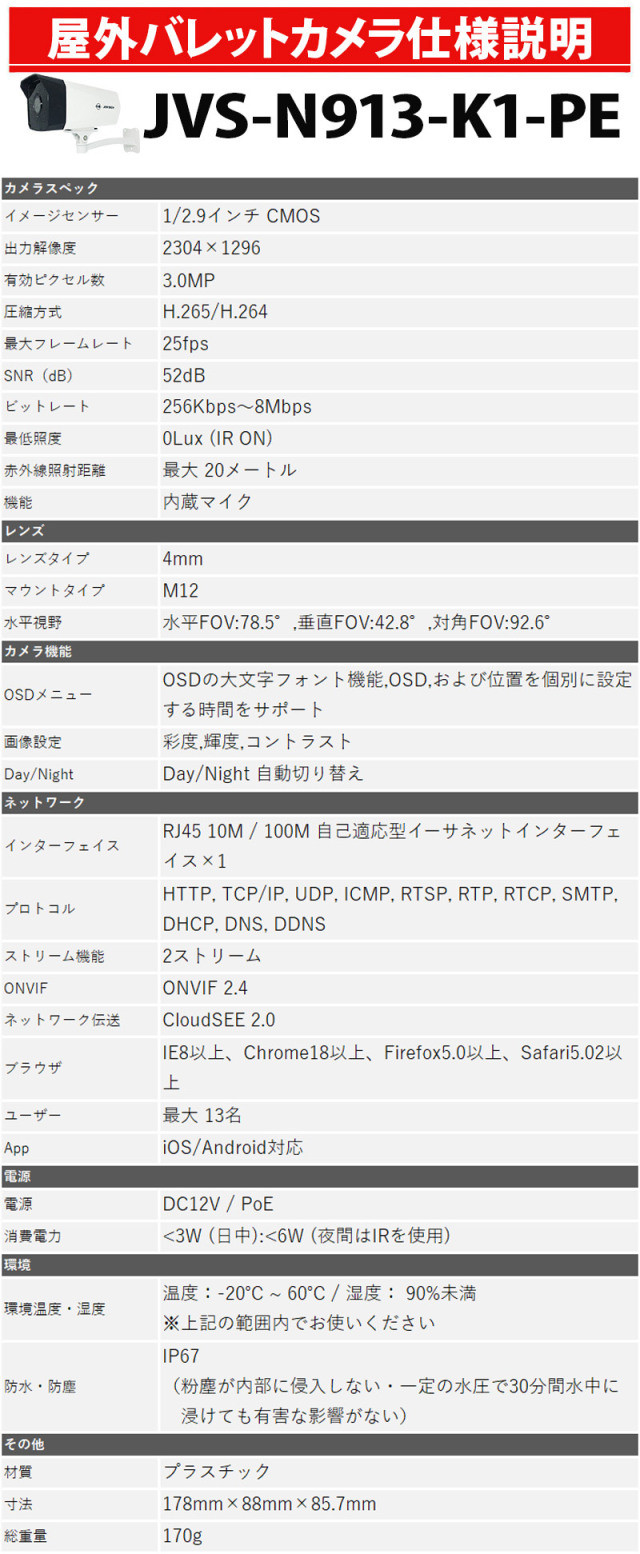 【新品・未使用】防犯カメラセット　カメラ8台・レコーダー・ケーブル 防犯カメラ 屋内屋外 243万画素 IP低価格 1〜4台セット