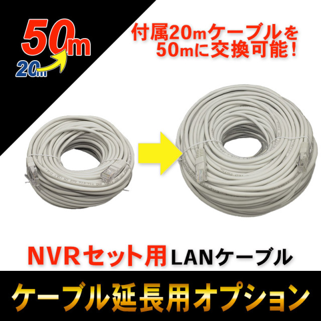セットオプション CAT5E 4P UTP 屋内パッチコードケーブル LANケーブル延長 （20mから50mへ延長）